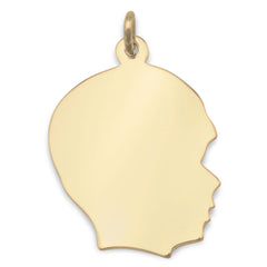 Large 14/20 Gold Filled Engravable Boy Silhouette Pendant