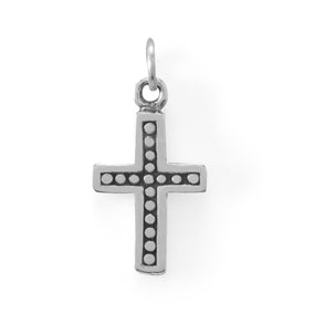 Silver or Gold Dot Detail Cross Charm