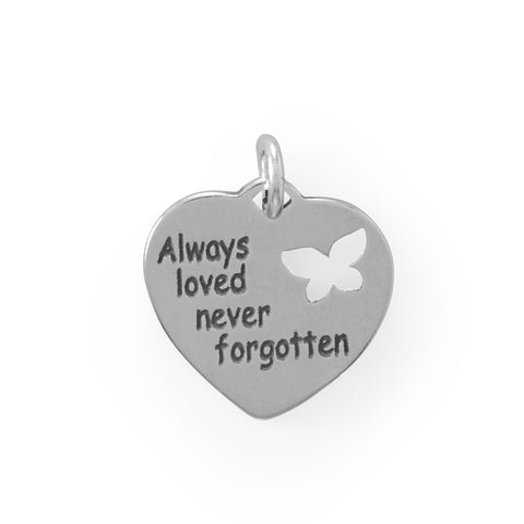 Oxidized "Always loved, never forgotten" Charm