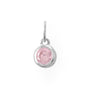 Rhodium Plated Round CZ Birthstones Charm (January-December)