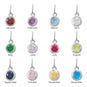 Rhodium Plated Round CZ Birthstones Charm (January-December)
