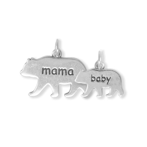 Silver or Gold "mama" Bear Charm