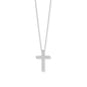 Rhodium Plated Ornate CZ Cross Slide