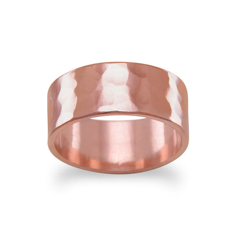 8mm Solid Copper Hammered Ring