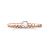 14 Karat Rose Gold Plated Solitaire CZ Ring