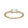 14 Karat Gold Plated Rectangle CZ Ring