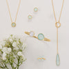 14 Karat Gold Plated Pear Chalcedony Stud Earrings
