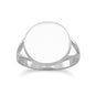 Round Engravable Ring with "V" Band