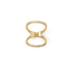 14 Karat Gold Plated CZ Double Band Knuckle Ring