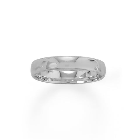 Rhodium Plated 4mm Wedding Band