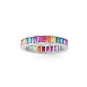 Rhodium Plated Rainbow CZ Ring