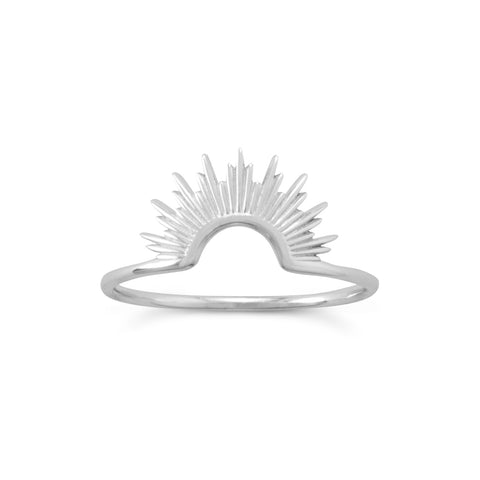 "Shine On!" Shiny Silver Sunburst Ring