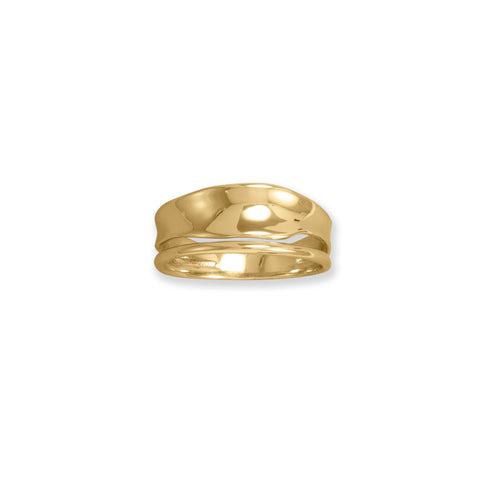 14 Karat Gold Plated Split Design Ring