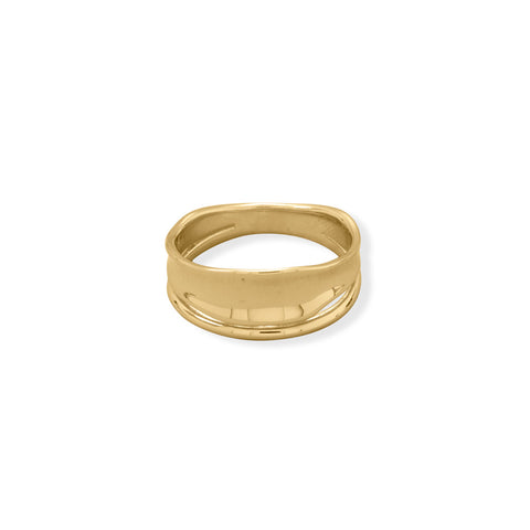 14 Karat Gold Plated Split Design Ring