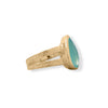 14 Karat Gold Plated Aqua Glass Ring
