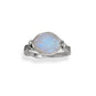 Oxidized Rainbow Moonstone Wavy Band Ring