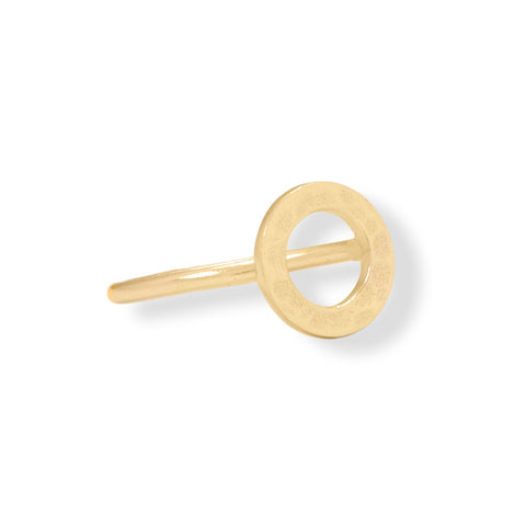 14 Karat Gold Plated Textured Open Circle Ring