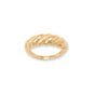14 Karat Gold Plated Alternating Textured Twist Ring