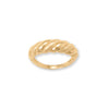 14 Karat Gold Plated Alternating Textured Twist Ring