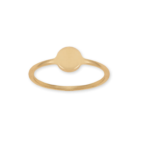 14 Karat Gold Plated Round Disk Ring