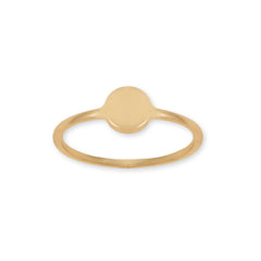 14 Karat Gold Plated Round Disk Ring