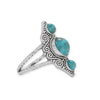 Oxidized Triple Turquoise and Scroll Design Ring