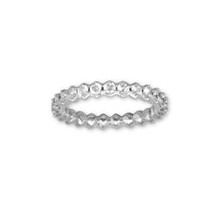 Rhodium Plated Hexagon CZ Eternity Ring