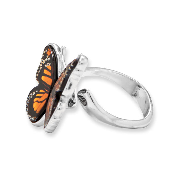 Handcrafted Baltic Amber Monarch Butterfly Ring Wholesale Silver