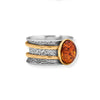 Two Tone Baltic Amber Spinner Ring