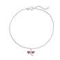 9" + 1" Pink Epoxy and CZ Dragonfly Anklet