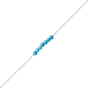 9.5" + .5" + .5" Blue Howlite Bead Bar Anklet