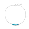 9.5" + .5" + .5" Blue Howlite Bead Bar Anklet