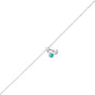 9.25" + .75" Anchor and Turquoise Charm Anklet