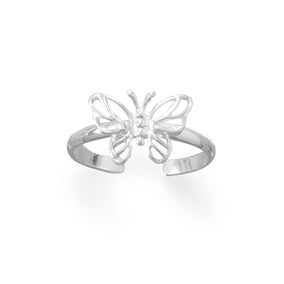 Cutout Butterfly Toe Ring