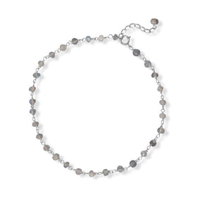 Luminous Labradorite! 9.5" + 1" Labradorite Bead Anklet