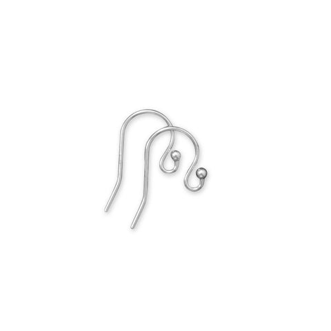 Rhodium Plated Sterling Silver Ear Wires (5 Pairs)