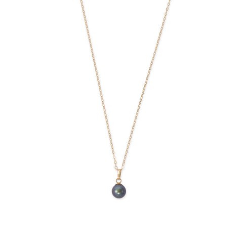 16" 14/20 Gold Filled 7.5mm Cultured Freshwater Peacock Pearl Necklace