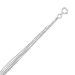 5 Strand Liquid Silver Necklace