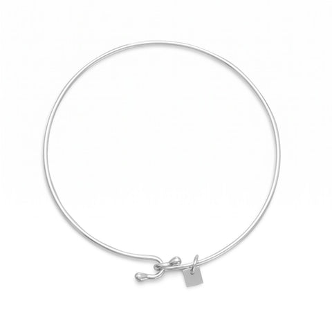 Wire Bangle with Bead Ends