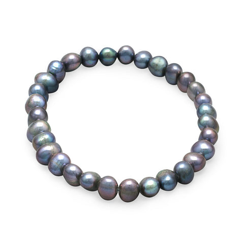 Peacock Cultured Freshwater Pearl Stretch Bracelet