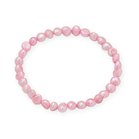Pink Cultured Freshwater Pearl Stretch Bracelet