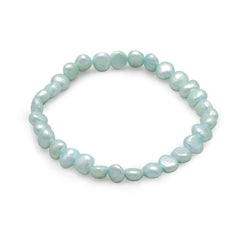 Light Blue Cultured Freshwater Pearl Stretch Bracelet