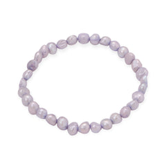 Periwinkle Blue Cultured Freshwater Pearl Stretch Bracelet