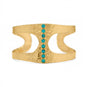 14 Karat Gold Plated Hammered Turquoise Cuff Bracelet
