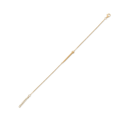 6.5" + 1" 14 Karat Gold Plated Nail Bracelet