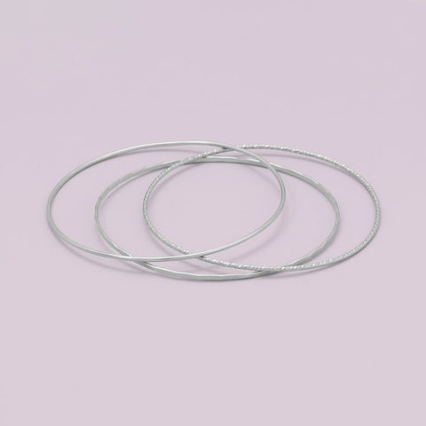 Diamond Cut Sparkle Wire Bangle Bracelet