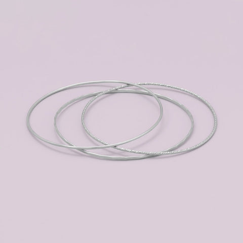 Hammered Wire Bangle Bracelet