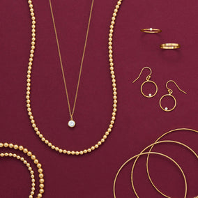 Adjustable 22" 14/20 Gold-Filled CZ Drop Necklace