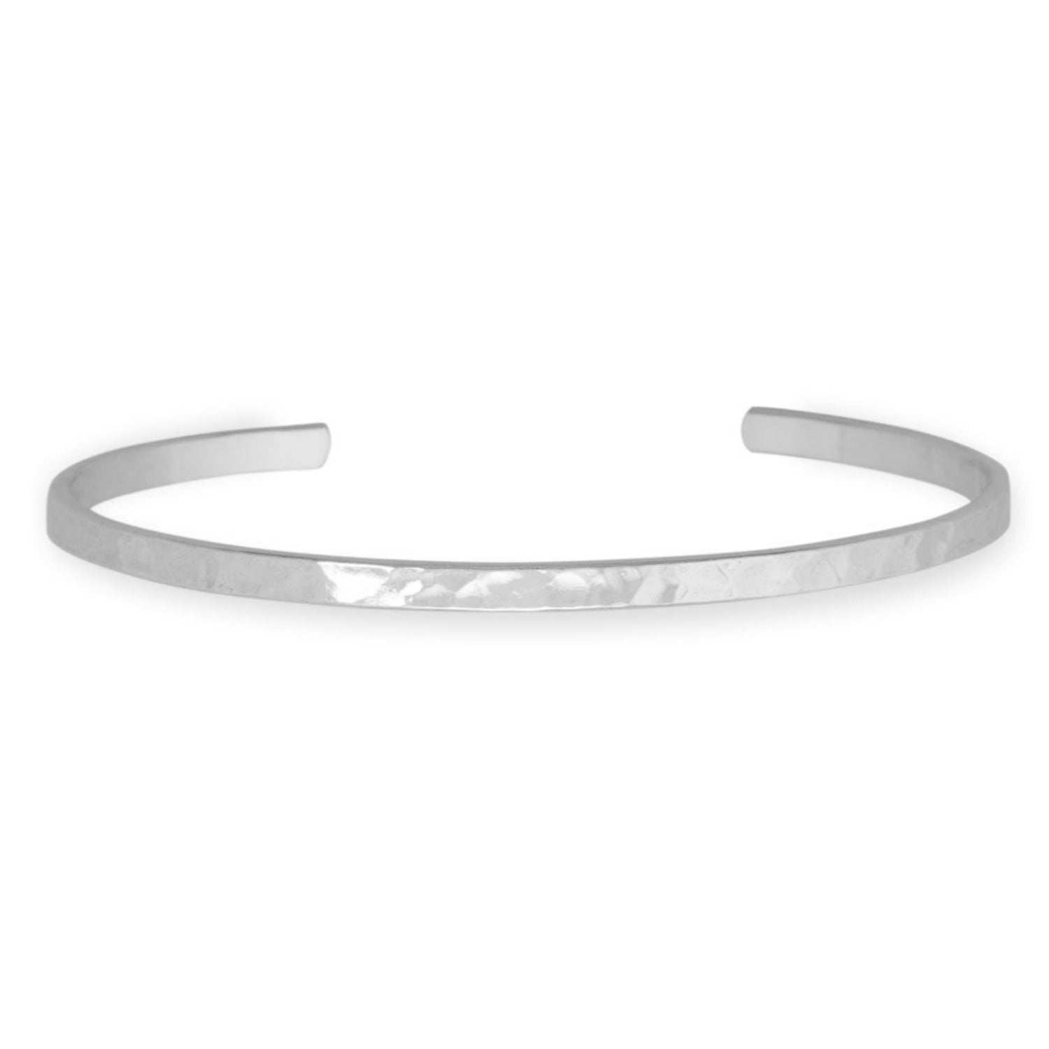 3.2mm Hammered Silver Cuff Bracelet - Wholesale Silver Jewelry