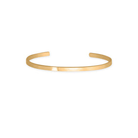 14 Karat Gold Plated 3.2mm Smooth Cuff Bracelet